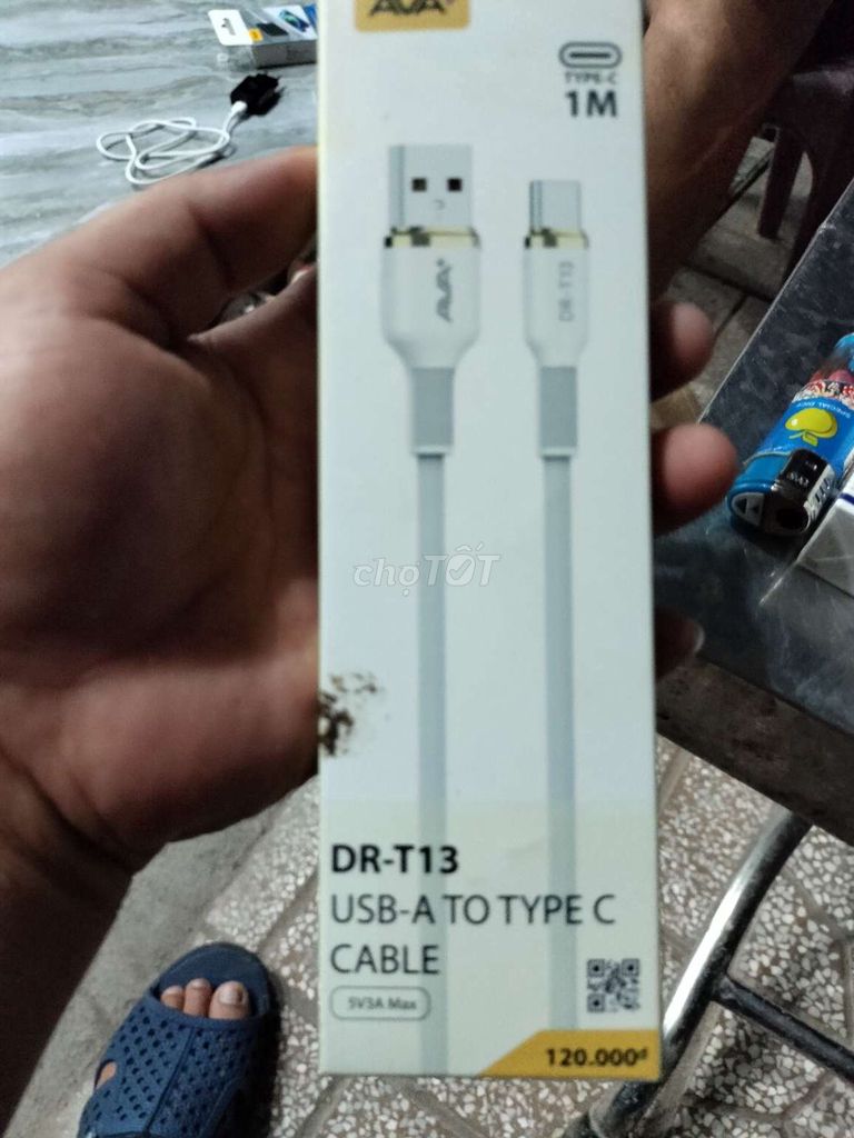 Cáp sạc AVA DR-T13 TPE 1m Trắng. Mua bán Phụ kiện (Màn hình, Chuột...) tại Huyện Củ Chi Tp Hồ Chí Minh được đăng bởi thanh hình 1