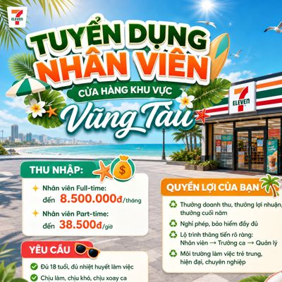 [VŨNG TÀU] TUYỂN DỤNG 25 NHÂN VIÊN CỬA HÀNG