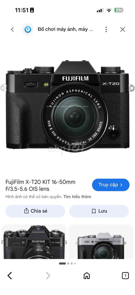 Máy ảnh Fujifilm X-T20 16-50mm F/3.5-5.6 OIS Đen. Mua bán Máy ảnh, Máy quay tại Quận Hà Đông Hà Nội được đăng bởi Vũ duy khánh hình 1