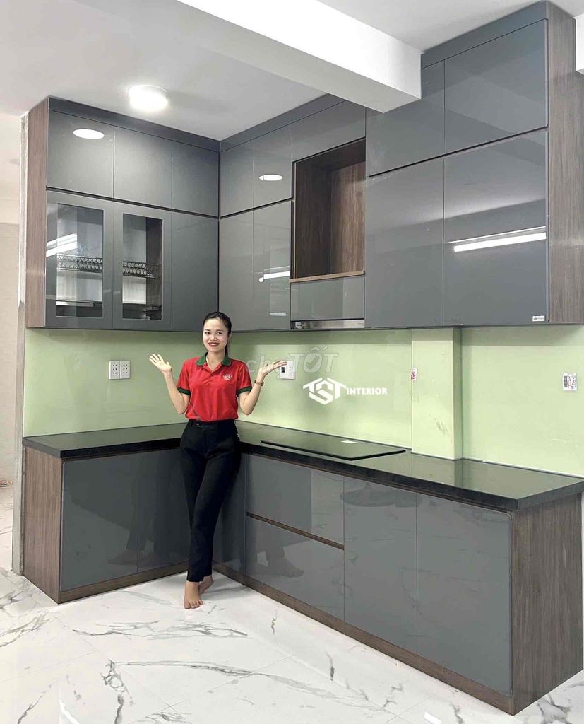 Thi công tủ bếp cánh Acrylic cao cấp,uy tín. Dịch vụ tại Quận Thanh Khê Đà Nẵng được đăng bởi Nội thất bếp trọn gói TST  hình 1