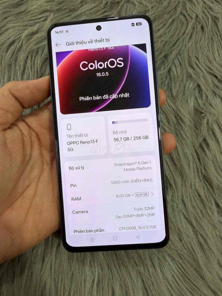 Oppo Reno 13F 5G 256GB Xám 99%. Mua bán Điện thoại tại Thành phố Thủ Đức Tp Hồ Chí Minh được đăng bởi đỗ huy hình 1