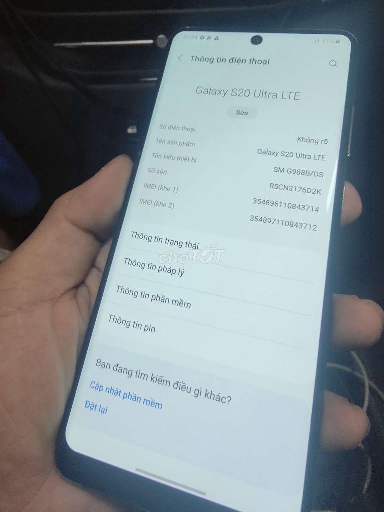 Samsung Galaxy S20 Ultra LTE Đen. Mua bán Điện thoại tại Quận Bình Tân Tp Hồ Chí Minh được đăng bởi thanhly hình 1