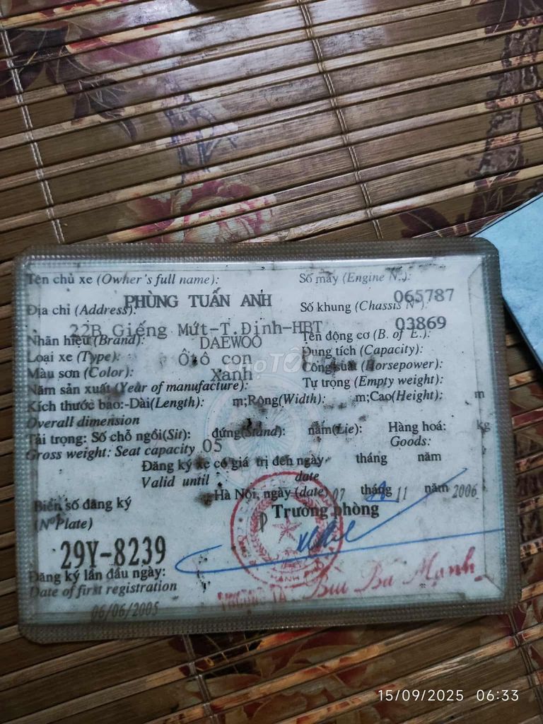 Daewoo Matiz 20*** km. Mua bán Ô tô tại Huyện Gia Lâm Hà Nội được đăng bởi Ngọc Ánh hình 4