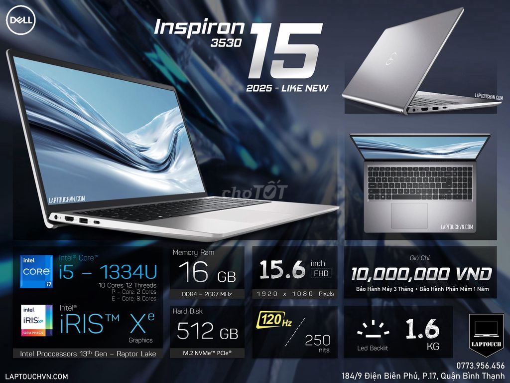 Dell Inspiron 15 3530 [ 2025 - Like New ]. Mua bán Laptop tại Quận Bình Thạnh Tp Hồ Chí Minh được đăng bởi Cửa Hàng Máy Tính Laptouch VN hình 1