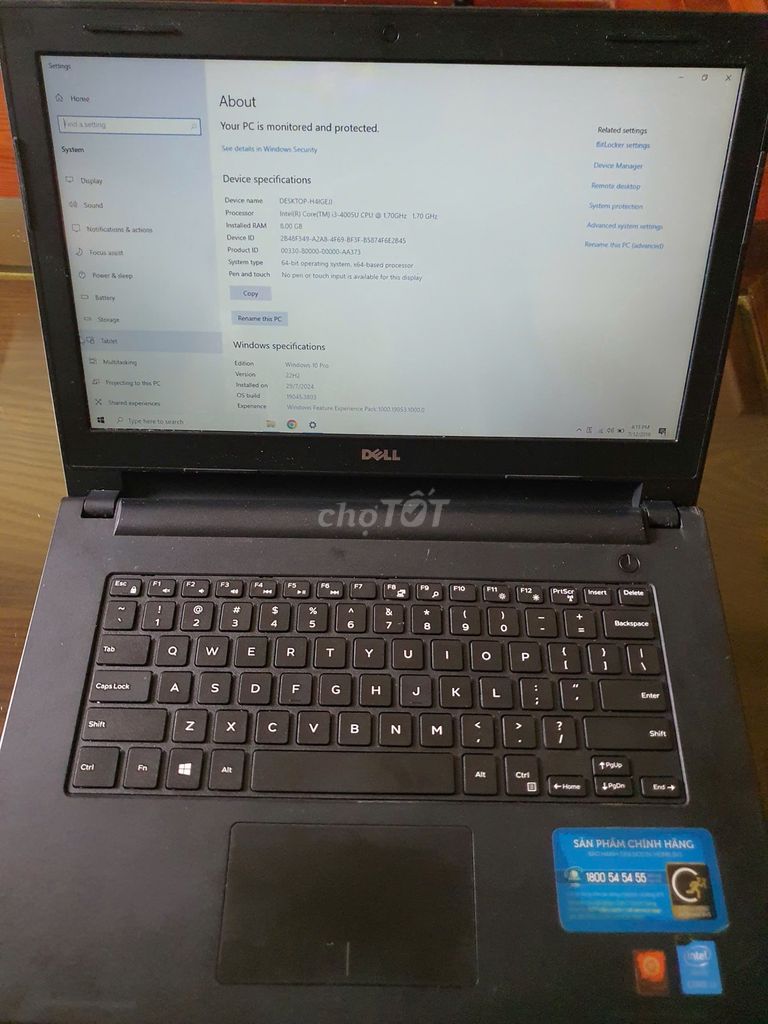 Dell Inspiron 3442 i3-4005U 8GB/128GB. Mua bán Laptop tại Thành phố Buôn Ma Thuột Đắk Lắk được đăng bởi Hong Nguyen hình 1