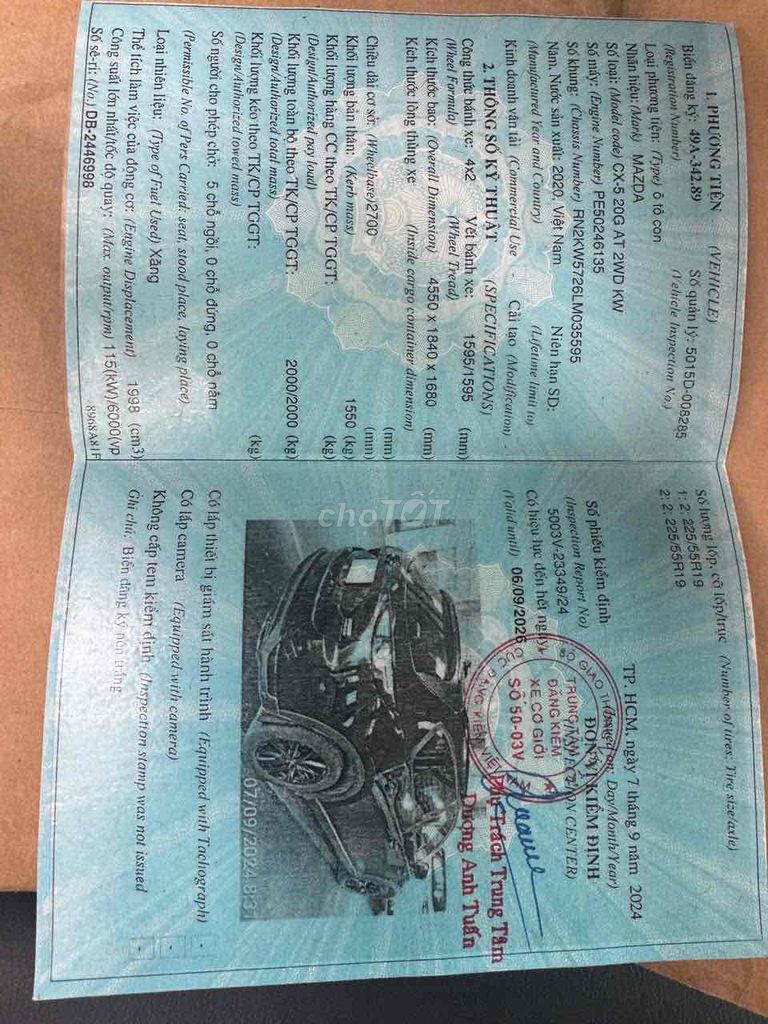 Mazda CX 5 2020 2.0L Premium - 90099 km. Mua bán Ô tô tại Quận Bình Thạnh Tp Hồ Chí Minh được đăng bởi Mai Uyên hình 7