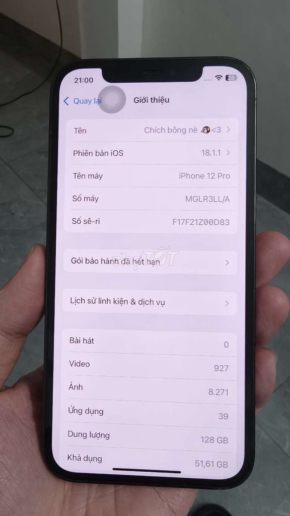 iPhone 12 Pro 128GB Mỹ. Mua bán Điện thoại tại Quận Bắc Từ Liêm Hà Nội được đăng bởi Đức hình 1