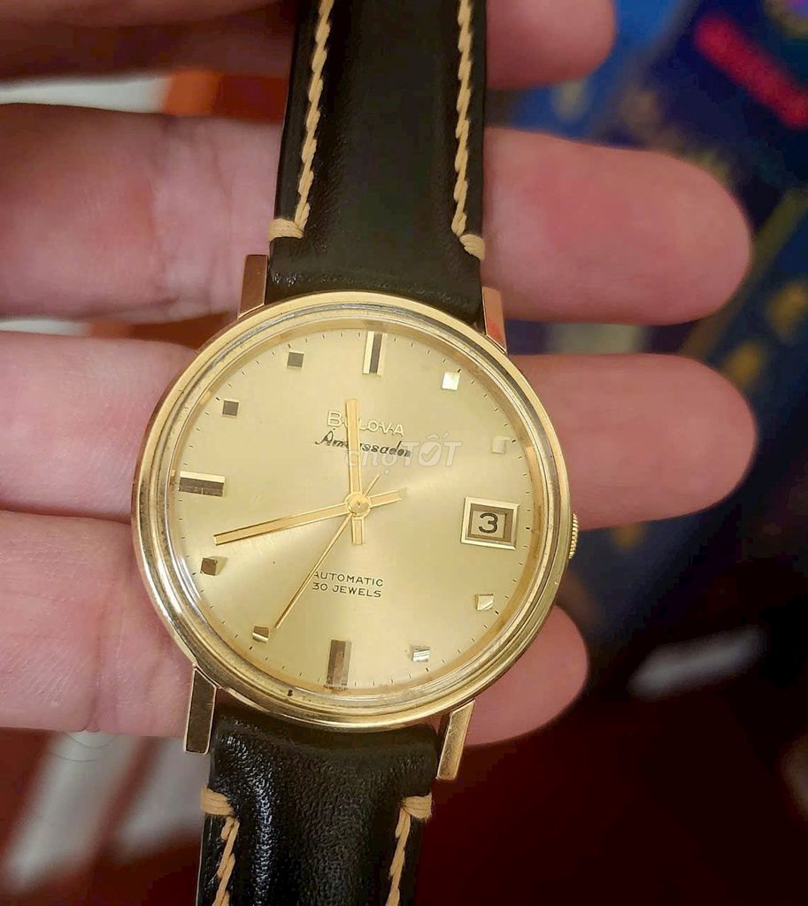 Đồng hồ cổ Thụy Sĩ Bulova niềng cọc vàng đúc. Mua bán Đồng hồ tại Thị xã Bến Cát Bình Dương được đăng bởi Đồng Hồ Mắt Kính Độc Đẹp Hiếm PND hình 1