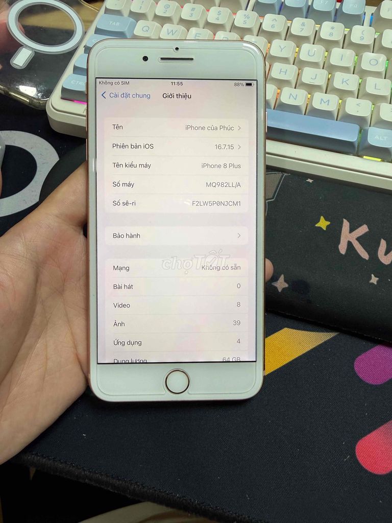 Apple iPhone 8 Plus 64GB Vàng hồng. Mua bán Điện thoại tại Quận Hải Châu Đà Nẵng được đăng bởi Hoàng Phúc hình 1
