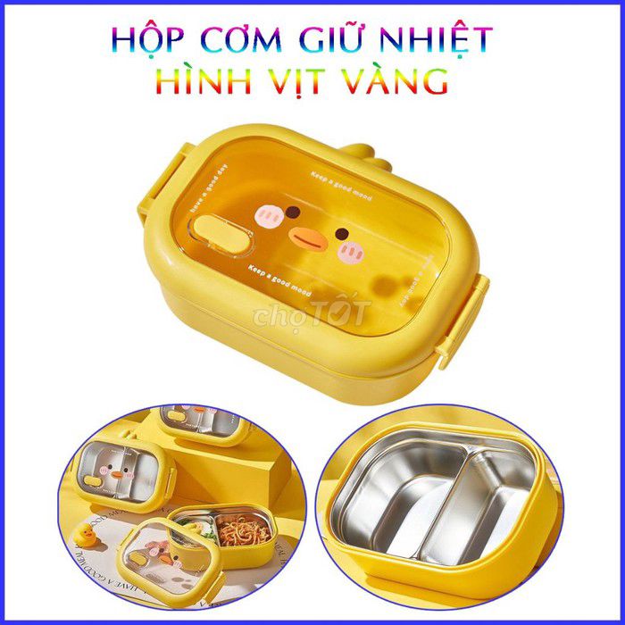 Hộp Cơm Giữ Nhiệt Hình Vịt Vàng Có Nắp Đậy