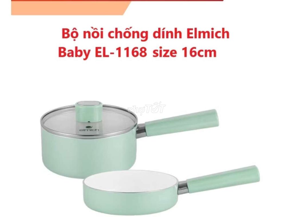 Bộ nồi chống dính Elmich Baby EL-1168 Xanh mint. Mua bán Dụng cụ nhà bếp tại Huyện Bình Chánh Tp Hồ Chí Minh được đăng bởi Ms Tiên hình 1