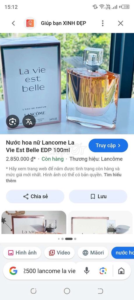 Nước hoa Lancome La Vie Est Belle Nữ 100ml. Mua bán Nước hoa tại Thành phố Bạc Liêu Bạc Liêu được đăng bởi Trương Văn Sang hình 1