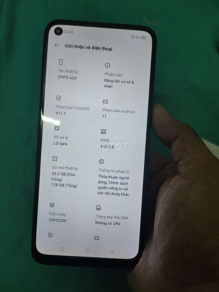 OPPO A54 128GB Đen. Mua bán Điện thoại tại Quận Ô Môn Cần Thơ được đăng bởi Trọng Đông hình 1