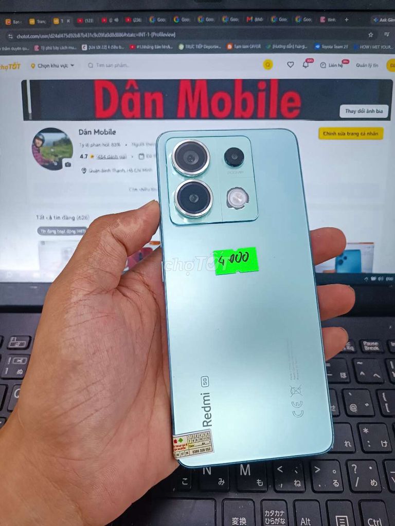 REDMI NOTE 13 PRO 5G 8GB.256GB SNAP 7S GEN 2 MƯỢT. Mua bán Điện thoại tại Quận Bình Thạnh Tp Hồ Chí Minh được đăng bởi Dân Mobile hình 1