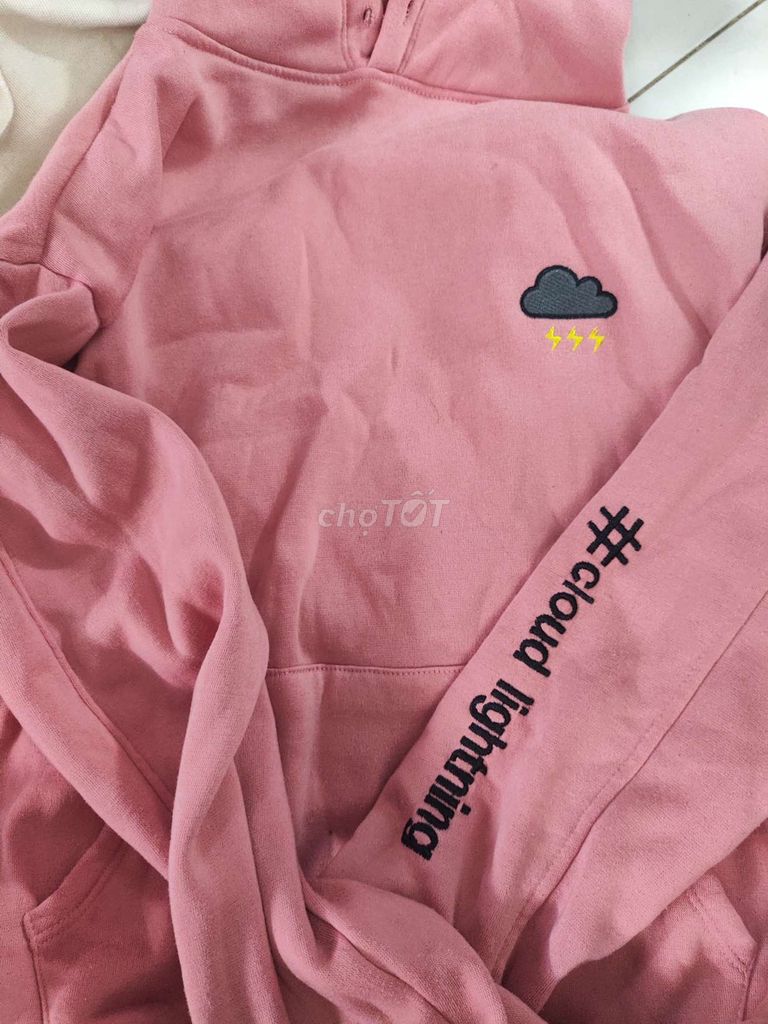 Áo hoodie hồng #cloud lighting ấm