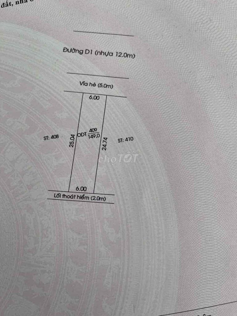 Đất Mặt tiền đường D1, khu dân cư Phú Hòa 1 Giá Rẻ