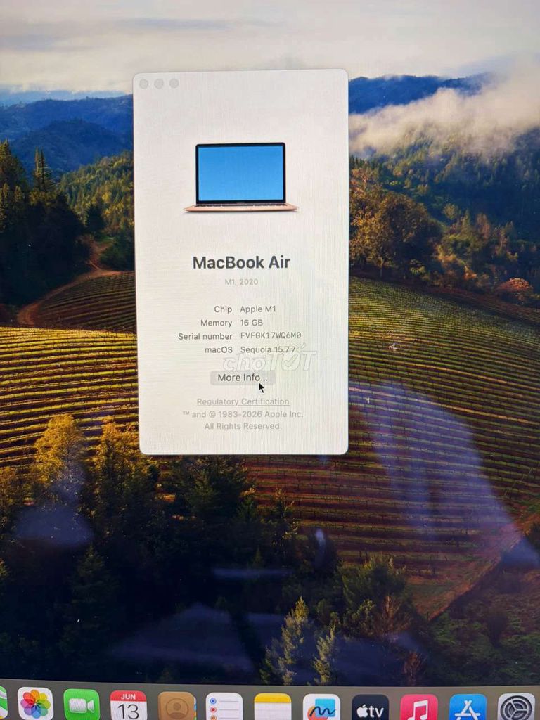 Apple MacBook Air M1 16GB/256GB Vàng hồng. Mua bán Laptop tại Quận Bình Tân Tp Hồ Chí Minh được đăng bởi H T T hình 1