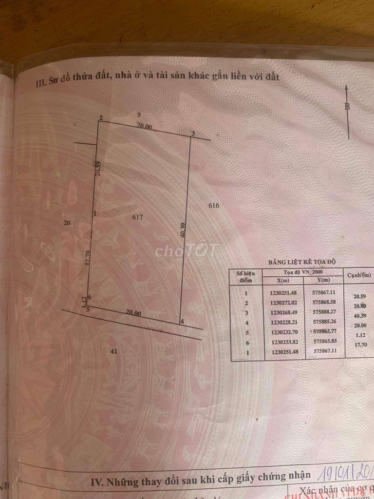 Cần bán đất vườn đường nguyễn thị vui giá rẻ 20x40