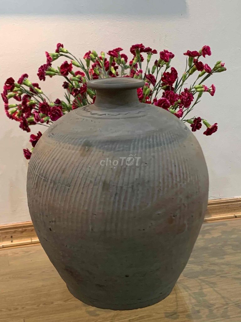 Bình gốm trang trí màu Nâu xám. Mua bán Cây cảnh, đồ trang trí tại Quận Tây Hồ Hà Nội được đăng bởi Nguyễn Tuấn hình 1