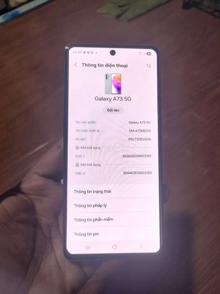 Samsung Galaxy A73 5G 128GB Xanh. Mua bán Điện thoại tại Quận 5 Tp Hồ Chí Minh được đăng bởi ngoc giau 89 hình 1