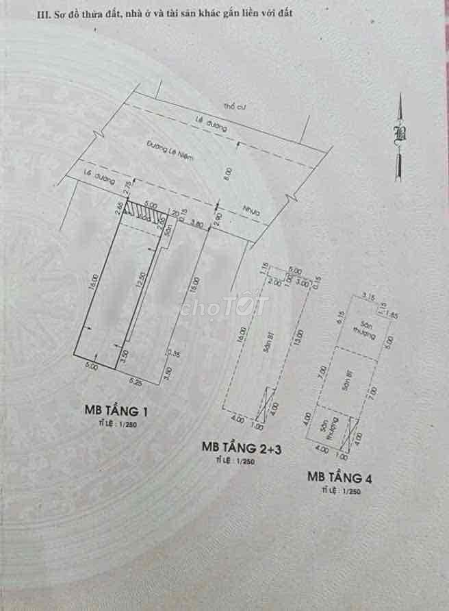 Mặt Tiền Lê Niệm 5x19 - 3 lầu, Giá 11.7 tỷ