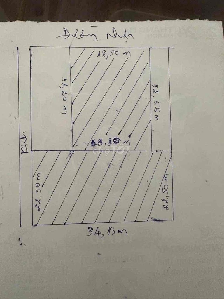 bán 1310 m2 có 565 m2 thổ cư gần chợ long phước cầu đìa chuối