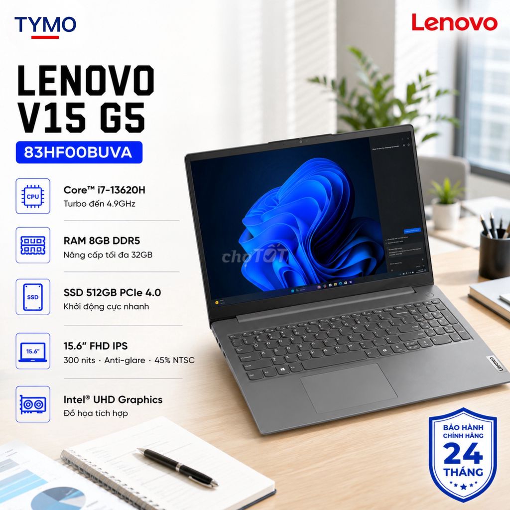 Lenovo V15 G5 IRL i7-13620H 8GB 512GB New Bh 24th. Mua bán Laptop tại Quận Phú Nhuận Tp Hồ Chí Minh được đăng bởi TYMO Việt Nam hình 1