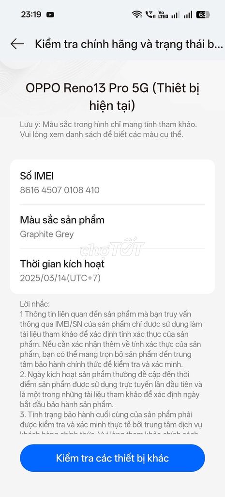 OPPO Reno 13 Pro 5G 12/512GB. Mua bán Điện thoại tại Quận Hải Châu Đà Nẵng được đăng bởi lee hình 1