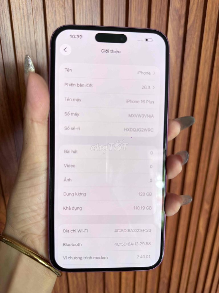 Apple iPhone 16 Plus 128GB Tím Mới,pin 100%. Mua bán Điện thoại tại Huyện Củ Chi Tp Hồ Chí Minh được đăng bởi Trang Minh hình 1