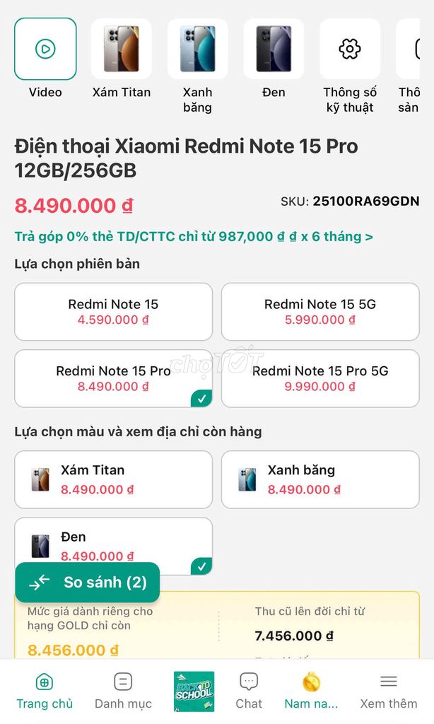 Xiaomi Redmi Note 15 Pro 12GB 256GB Đen. Mua bán Điện thoại tại Quận Hà Đông Hà Nội được đăng bởi Phong hình 1