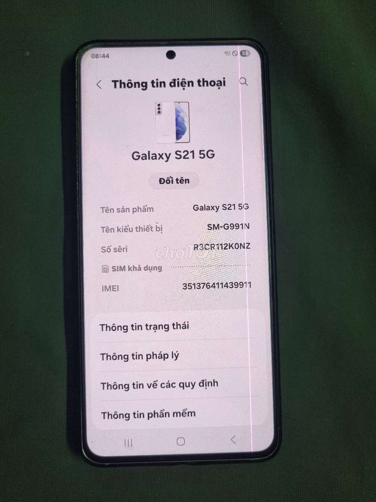 Samsung Galaxy S21 5G Đen Sọc màn hình. Mua bán Điện thoại tại Huyện Kim Bảng Hà Nam được đăng bởi minhnv86 hình 1