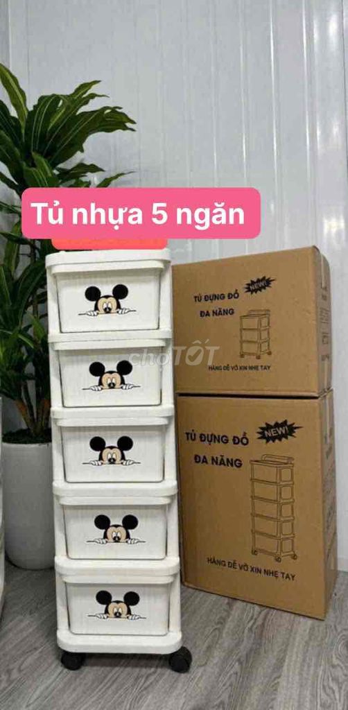 Tủ nhựa 5 tầng da năng để quần áo , sữa tả