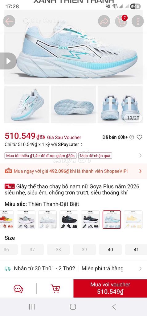 Giày thể thao Goya Plus size 41. Mua bán Giày dép tại Thành phố Nam Định Nam Định được đăng bởi Nguyễn Tấn  hình 1