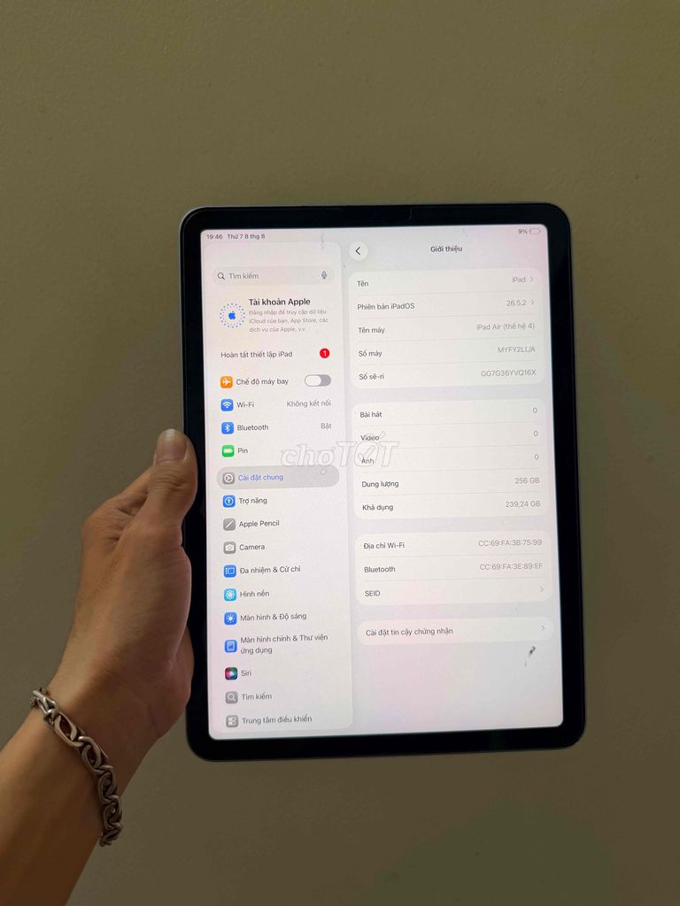 iPad Air 4 256gb full chức năng. Mua bán Máy tính bảng tại Thành phố Thủ Đức Tp Hồ Chí Minh được đăng bởi Nguyễn Duy hình 1