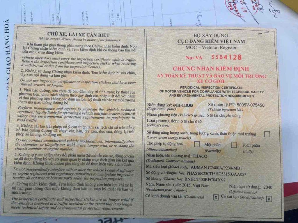 AUMAN 3 chân sx 2015. Mua bán Xe tải, xe ben tại Thành phố Thuận An Bình Dương được đăng bởi ĐÔNG DONGFENG AUTO hình 13