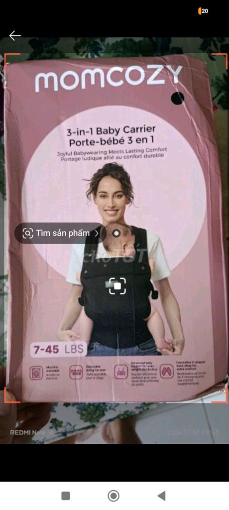 Địu em bé Momcozy Đen Vải mềm mại Sơ sinh-24 tháng. Mua bán Mẹ và bé tại Huyện Nhà Bè Tp Hồ Chí Minh được đăng bởi Thanh lý hàng new hình 1