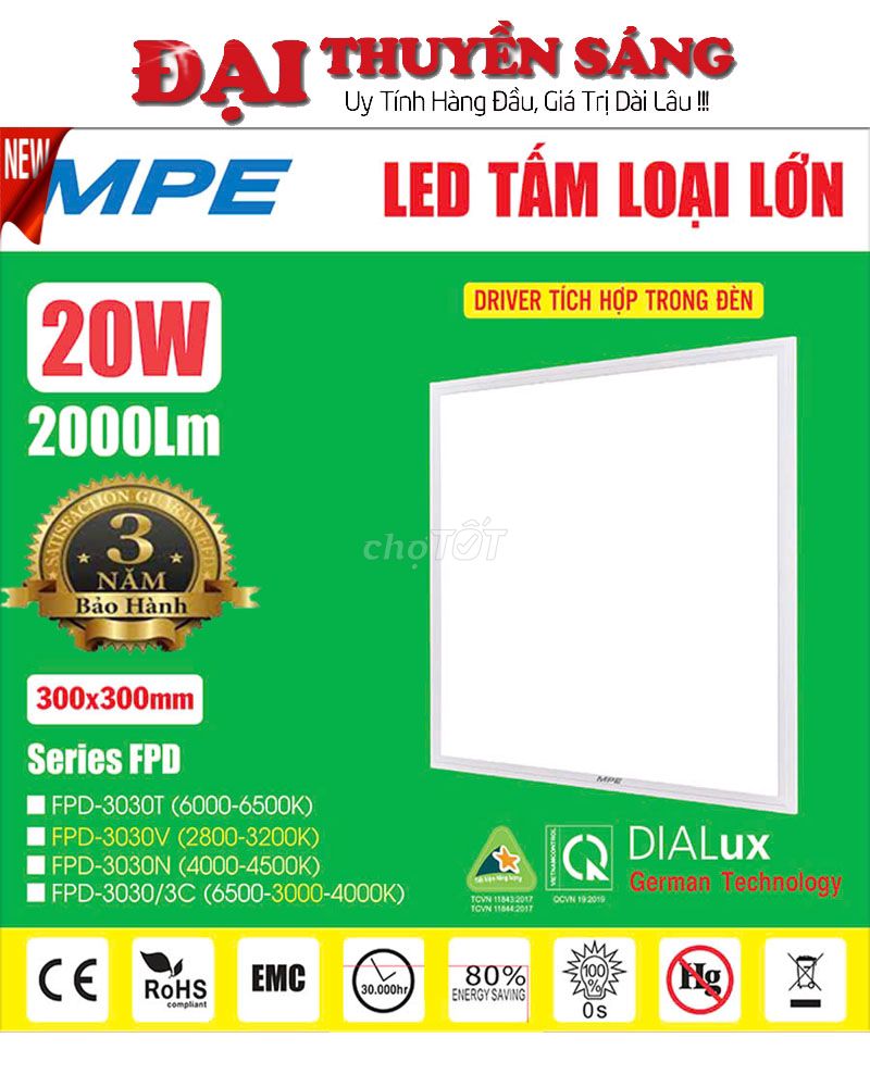 Đèn Led Tấm Panel MPE Âm Trần Tích Hợp Driver