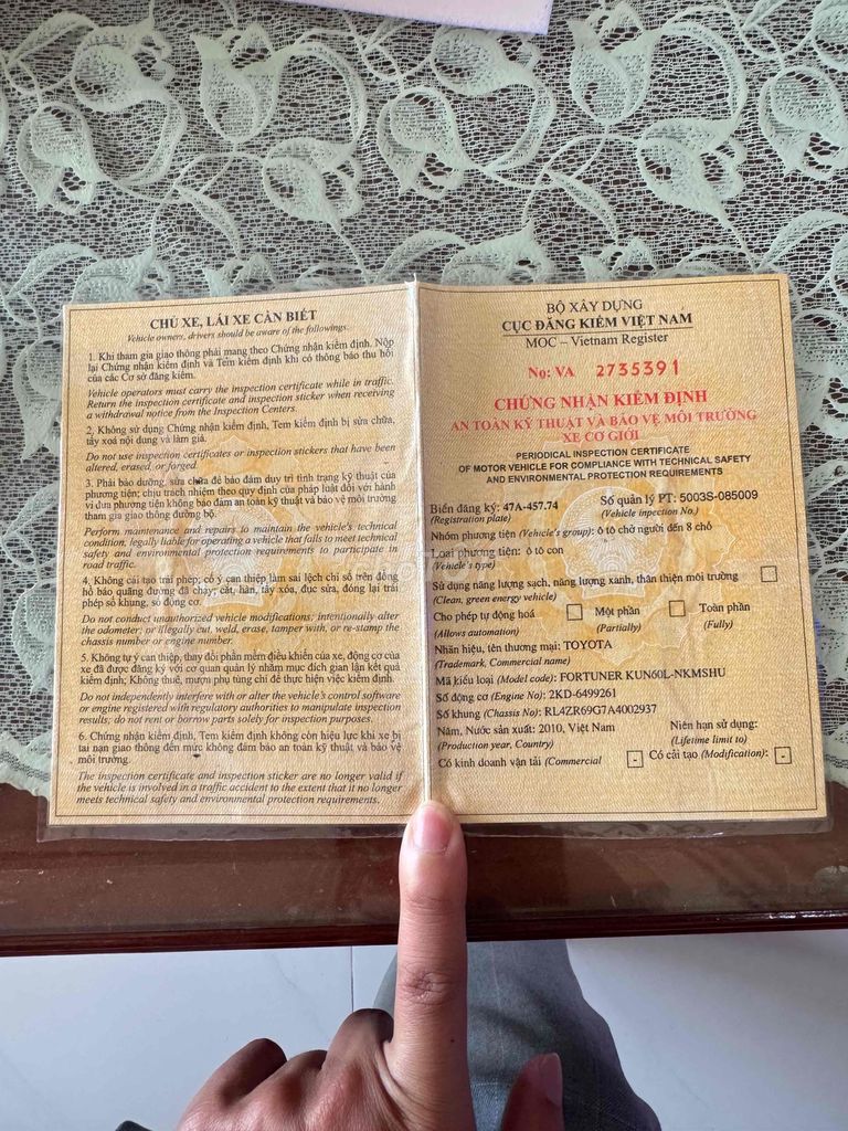 Toyota Fortuner 2010 Bạc. Mua bán Ô tô tại Huyện Bảo Lâm Lâm Đồng được đăng bởi Thành Đạt hình 16