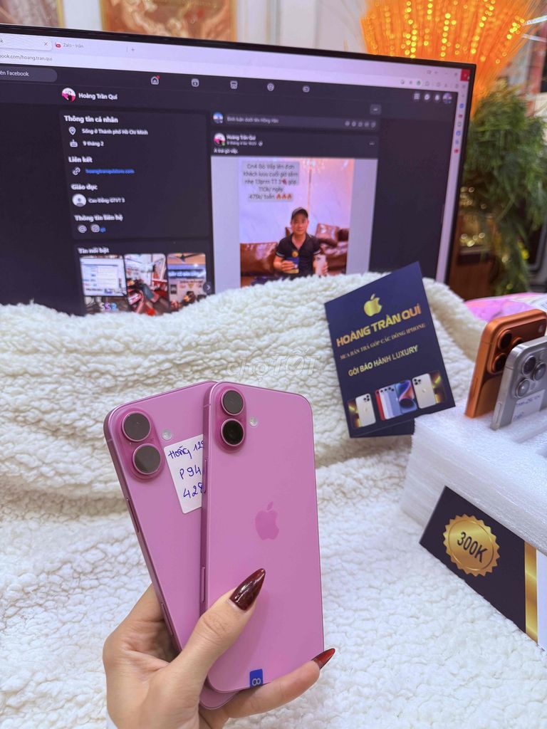 iPhone 16 Plus 128GB Hồng. Mua bán Điện thoại tại Huyện Đức Hòa Long An được đăng bởi Hoàng Trần Quí  hình 1