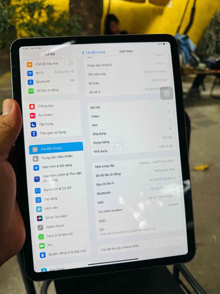 iPad Pro 2018 11' 256g mất face có giao lưu