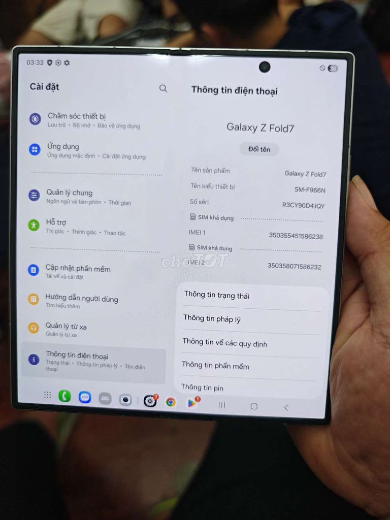 Samsung Galaxy Z Fold7 256GB Bạc. Mua bán Điện thoại tại Quận Ba Đình Hà Nội được đăng bởi Duc Minh hình 1