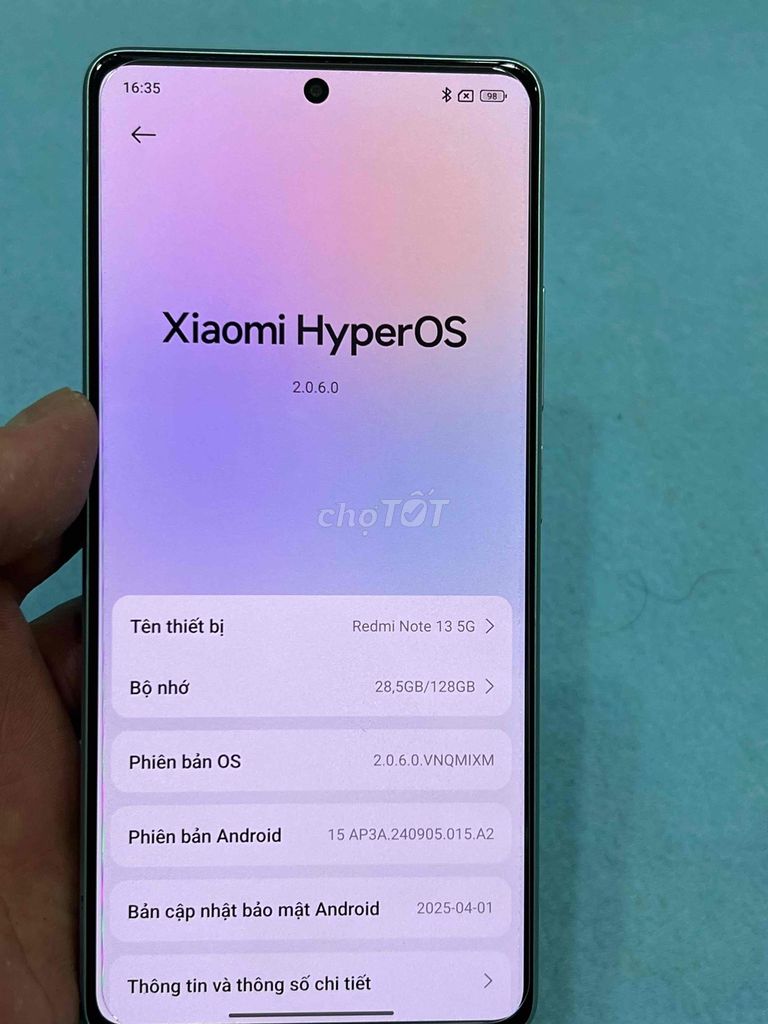 Xiaomi Redmi Note 13 5G 8GB/128GB Xanh. Mua bán Điện thoại tại Quận Hoàng Mai Hà Nội được đăng bởi Nguyennoi hình 1