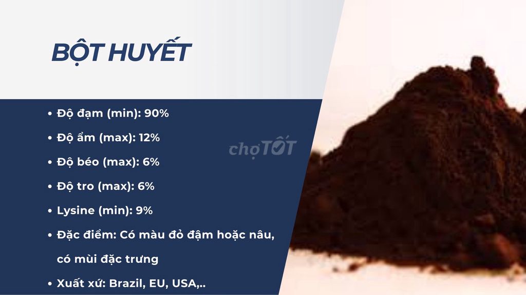 Bột huyết 90% đạm. Mua bán Đồ ăn, thực phẩm và các loại khác tại Huyện Bến Lức Long An được đăng bởi Nguyên liệu thức ăn chăn nuôi hình 1