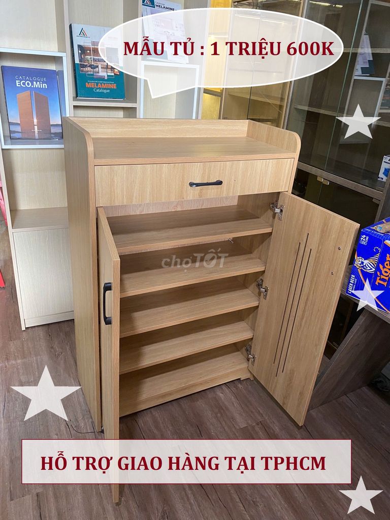 TỦ GIÀY VÁN GỖ ÉP LÕI ĐẶC PHỦ MELAMINE 80X120X32CM. Mua bán Tủ, kệ gia đình tại Quận 12 Tp Hồ Chí Minh được đăng bởi  BÀN GHẾ VĂN PHÒNG VÀ TỦ TRƯNG BÀY SHOP hình 1