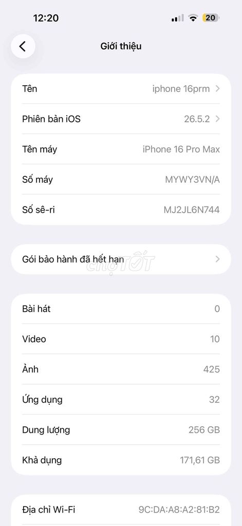 iPhone 16 Pro Max 256GB Mới. Mua bán Điện thoại tại Thành phố Bắc Ninh Bắc Ninh được đăng bởi 2026bn hình 1