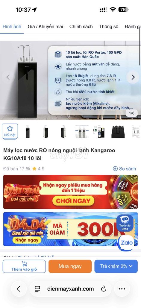 Máy lọc nước RO Kangaroo KG10A18. Mua bán Nội thất, đồ gia dụng khác tại Quận Liên Chiểu Đà Nẵng được đăng bởi Hùng hình 1