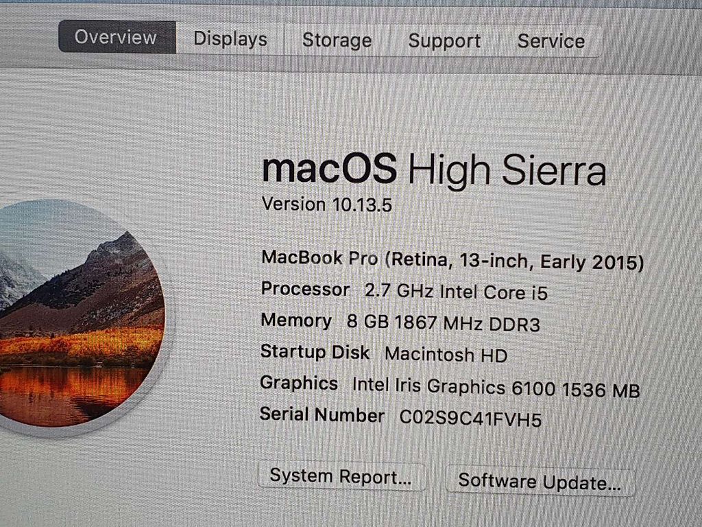 Macbook pro retina 2015 MF840 i5 2.7g 8g 256g