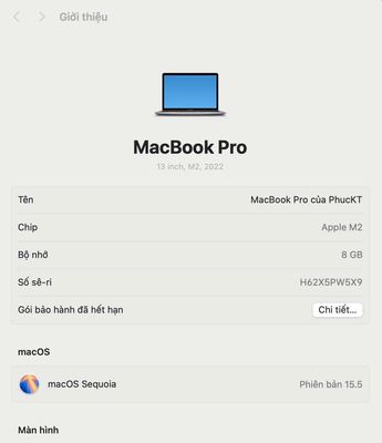 Macbook Pro M2 2022 ít dùng thanh lý. Mua bán Laptop tại Thành phố Bến Tre Bến Tre được đăng bởi KTP