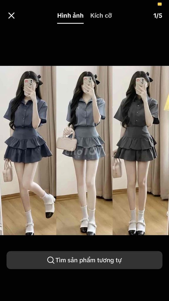 Set đồ nữ Sơ mi thêu nơ chân váy 2 tầng. Mua bán Quần áo tại Huyện Đắk Mil Đắk Nông được đăng bởi Lê Thư hình 1