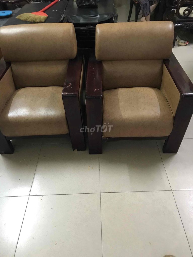 CẶP GHẾ SOFA GỖ NỆM